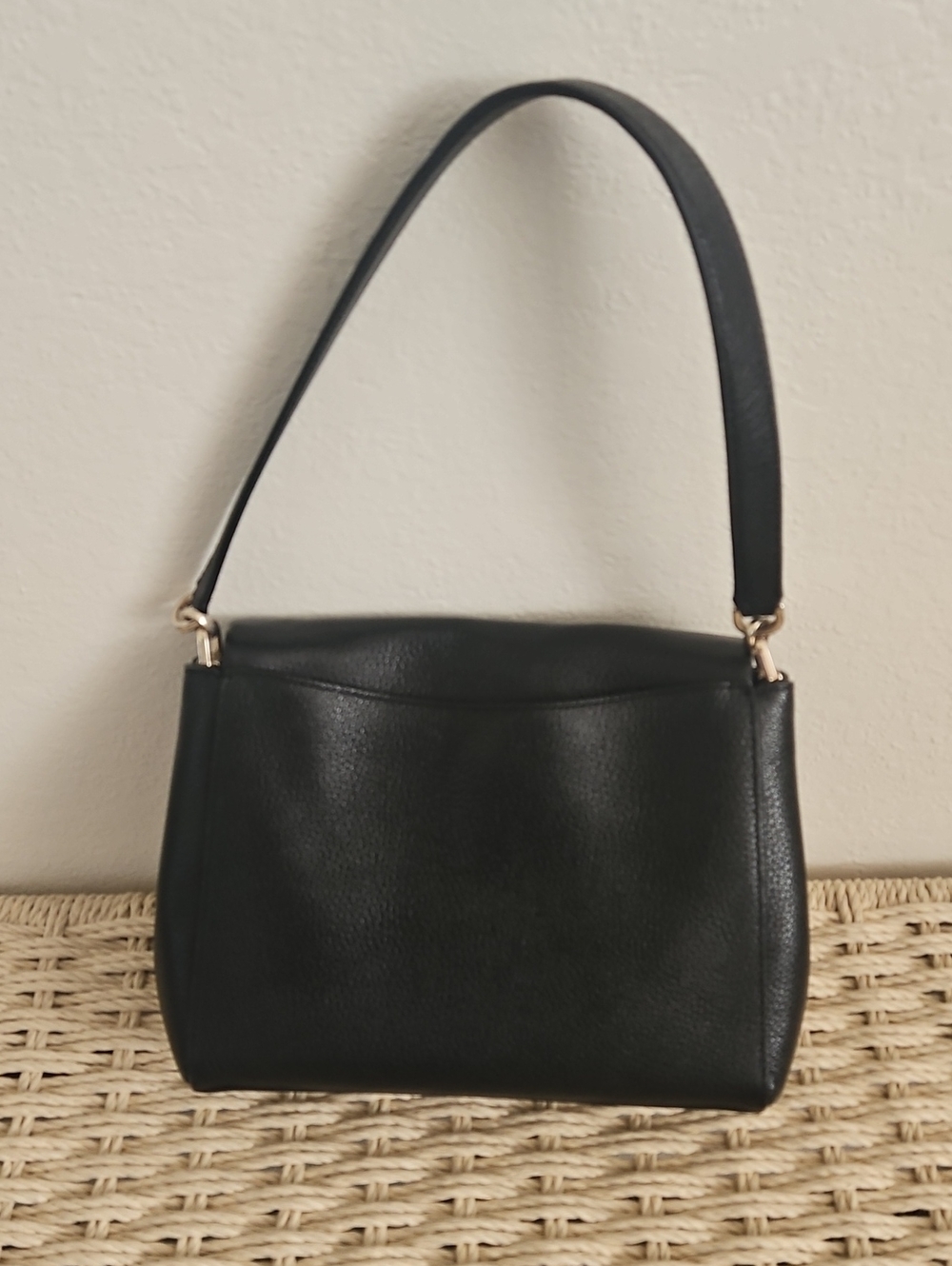 kate spade Black Pebbled Leather Shoulder Bag with Front Zip - Picture 2 of 8